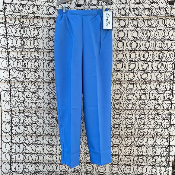 Vintage Pants - Vintage 80s 90s cornflower blue bend over elastic waist Grandma pants